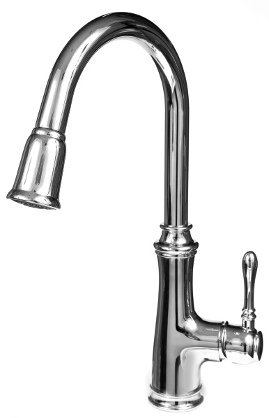 ברז קשת גבוה נשלף למטבח 2 מצבי זרימה דגם 1218 ניקל  