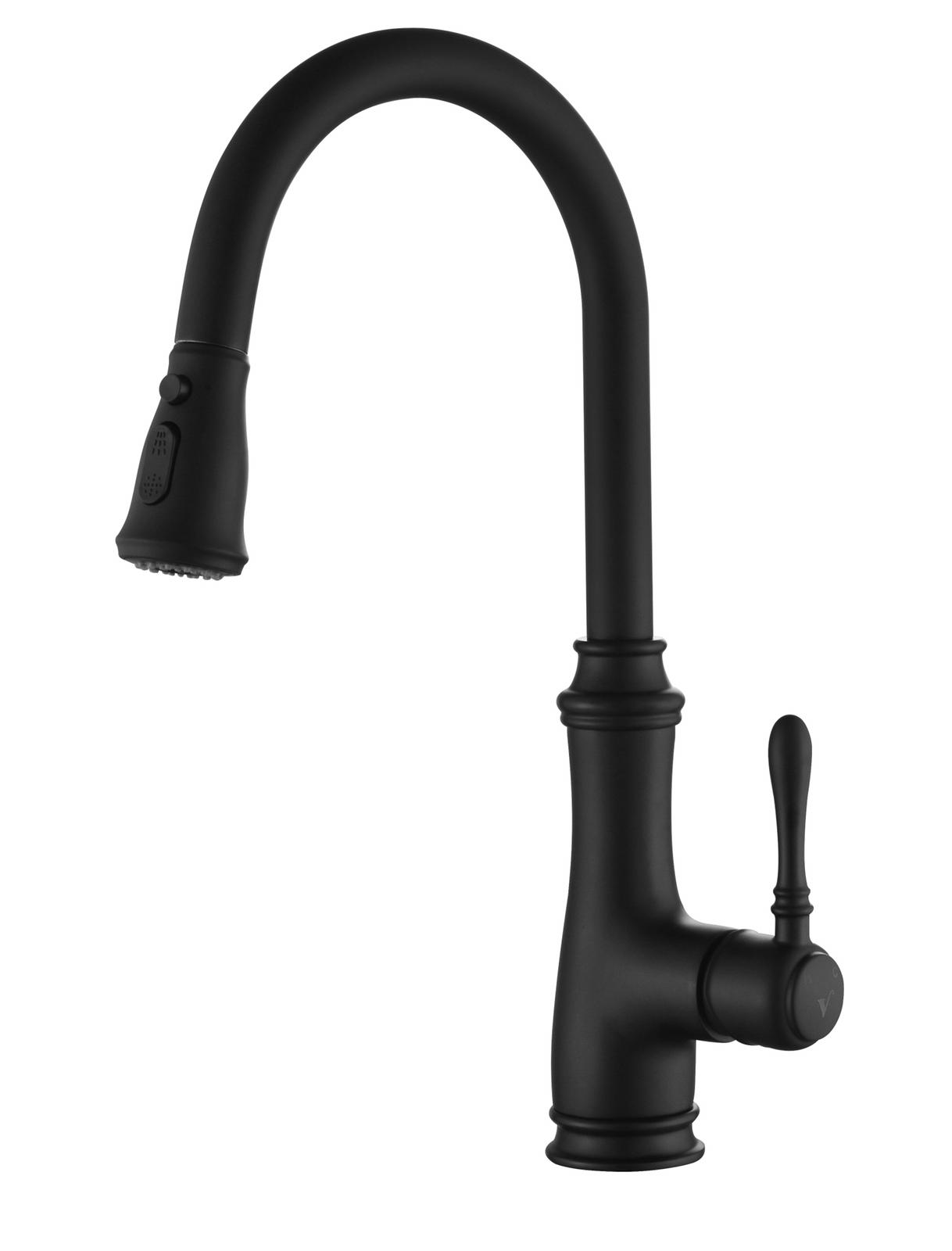 ברז מטבח מפואר נשלף 2 מצבים דגם 12182 שחור מט