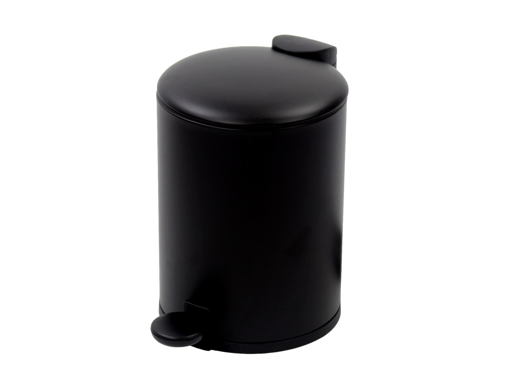 פח מתכת עגול שחור טריקה שקטה 3 ליטרים