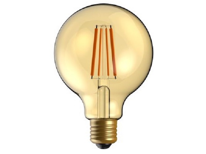 נורת לד פחם 8.5W G95 צבע זהב דגם MDL-FBG95G8.5W.5W