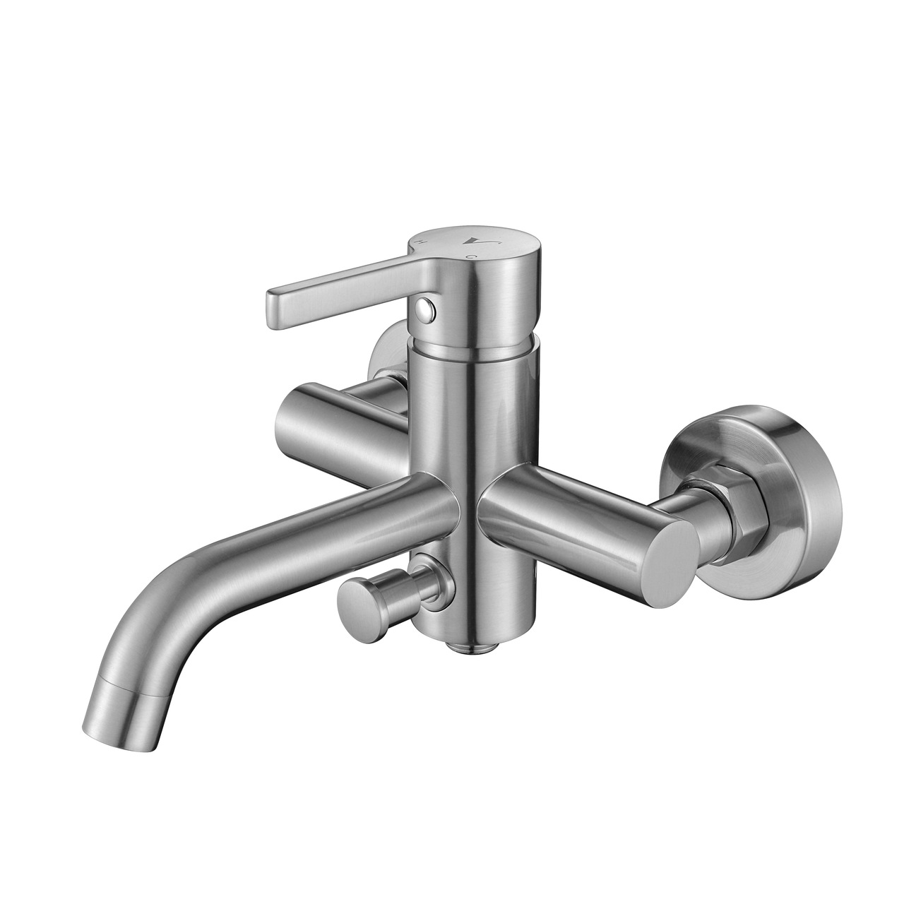 סוללה לאמבטיה עם מעביר קרמי דגם 80821 ניקל מוברש 