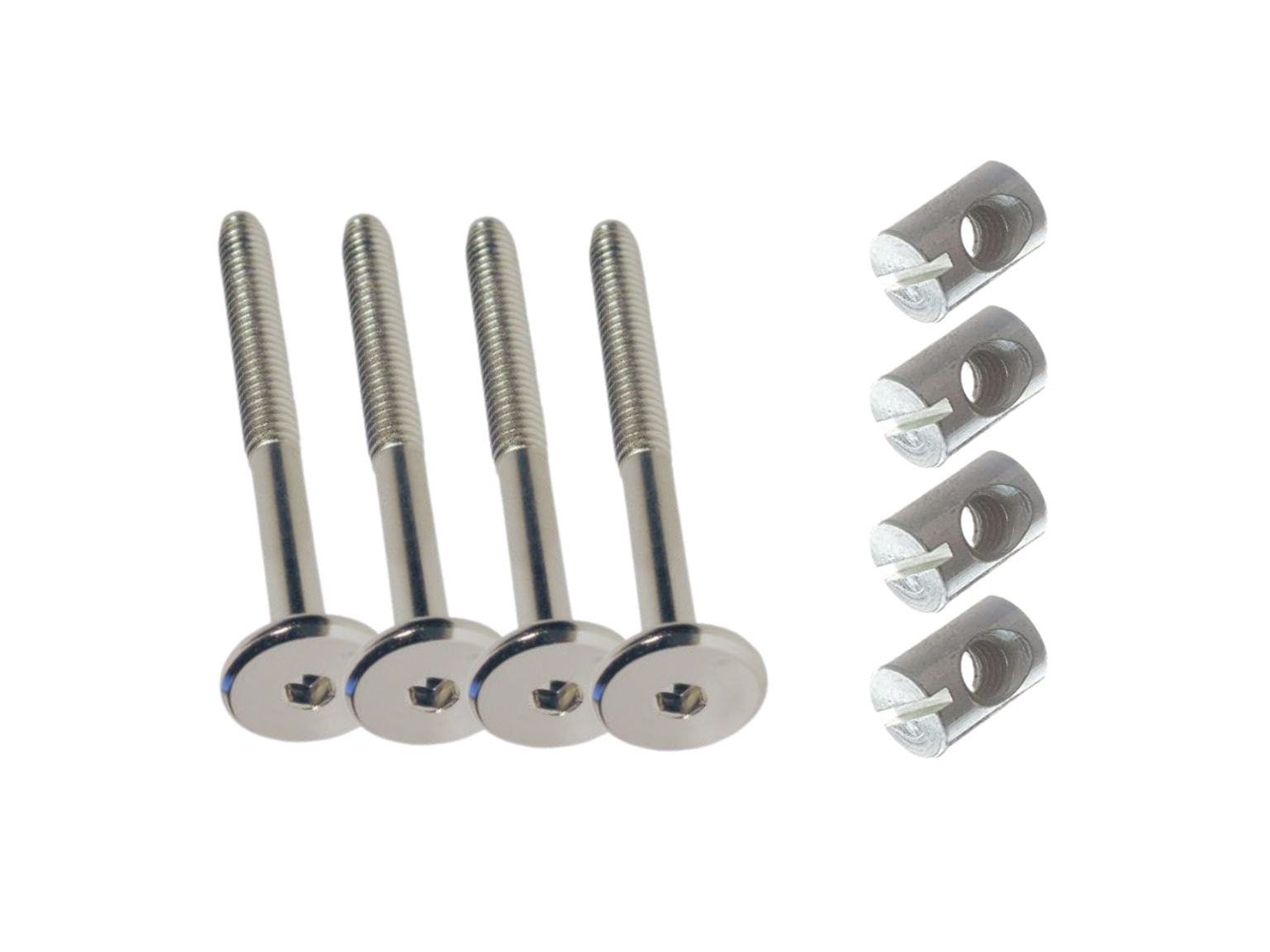 מארז 4 יחידות בורג ואום 'צרגה'  למיטה עם ראש אלן שטוח