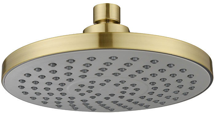 ראש גשם עגול קוטר 200 מ"מ דגם 1871 לבן בשילוב זהב מוברש