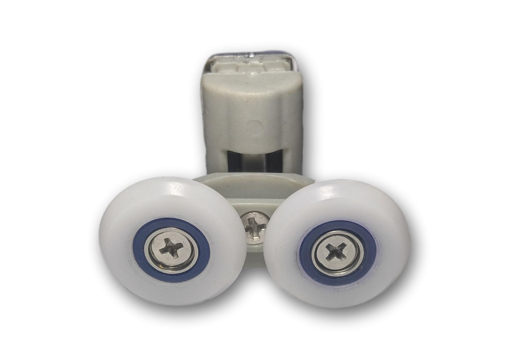 גלגל כפול למקלחון מתכוונן בסיס פלסטיק אפור