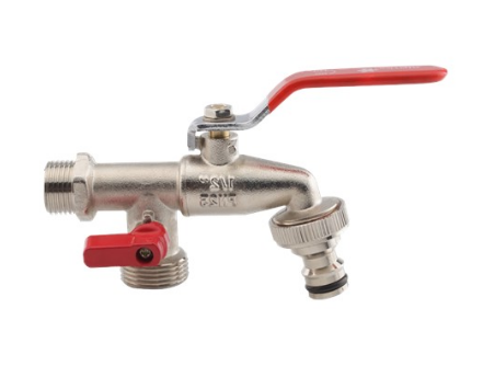 ברז גן כפול + חיבור מהיר לצינור גינה